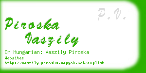 piroska vaszily business card